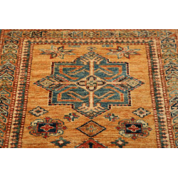 Tappeto Kazak Fine Pakistan 74x303 Ocra Blu Pet