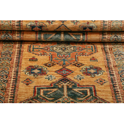 Tappeto Kazak Fine Pakistan 74x303 Ocra Blu Pet