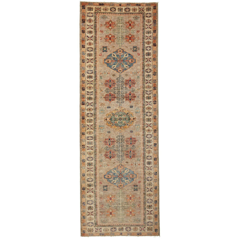Tappeto Kazak Fine Pakistan 82x244 Beige Taupe