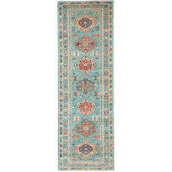 Tappeto Kazak Fine Pakistan 83x250 Turchese Bei