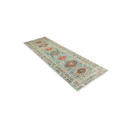 Tappeto Kazak Fine Pakistan 83x250 Turchese Bei