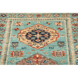 Tappeto Kazak Fine Pakistan 83x250 Turchese Bei