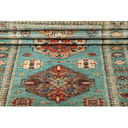 Tappeto Kazak Fine Pakistan 83x250 Turchese Bei