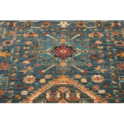 Tappeto Tribal Pakistan 80x298 Blu Petrolio Ara
