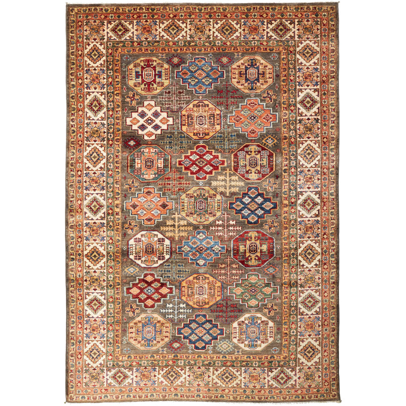 Tappeto Kazak Fine Pakistan 202x300 Grigio Marr