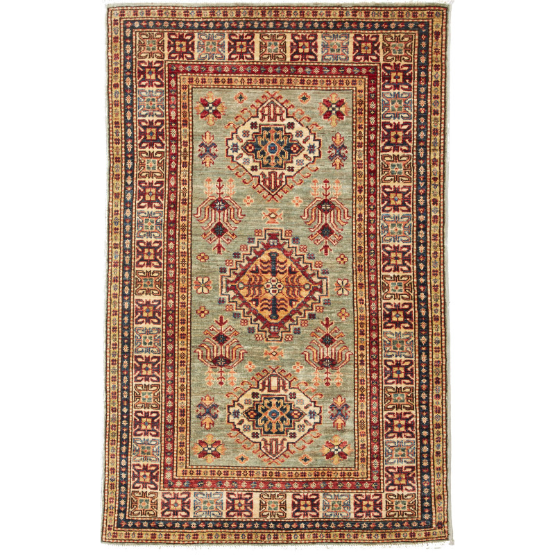 Tappeto Kazak Fine Pakistan 100x155 Verde Salvi