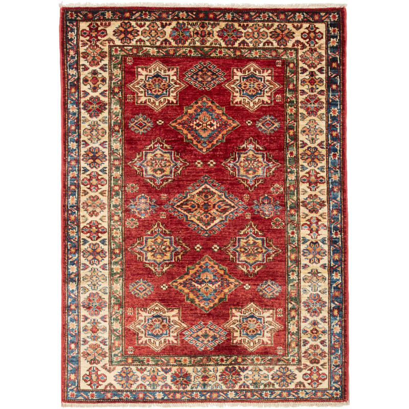 Tappeto Kazak Fine Pakistan 102x142 Rosso Crema