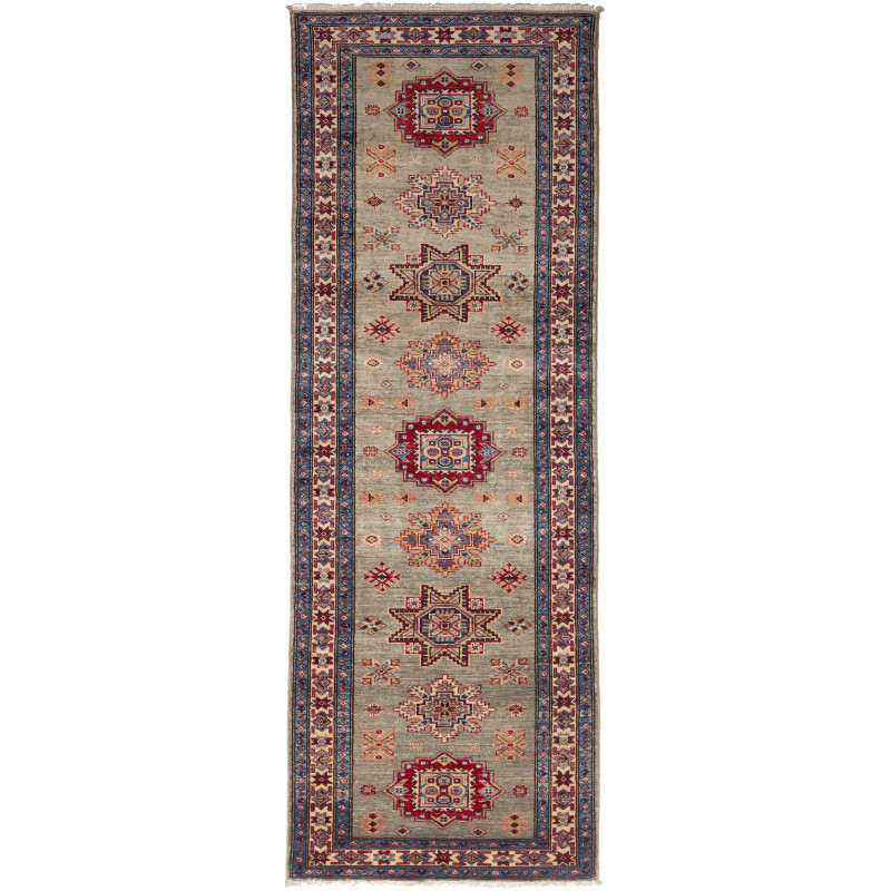 Tappeto Kazak Fine Pakistan 79x243 Verde Polver
