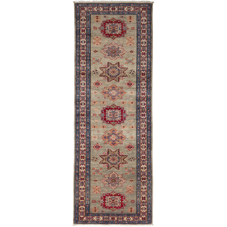 Tappeto Kazak Fine Pakistan 79x243 Verde Polver