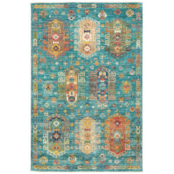 Tappeto Tribal Pakistan 126x189 Turchese Rosso