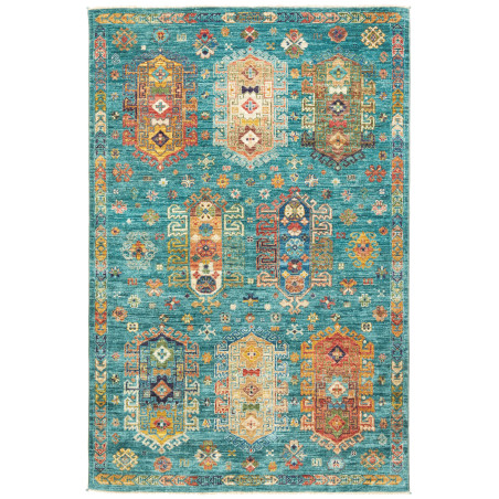 Tappeto Tribal Pakistan 126x189 Turchese Rosso