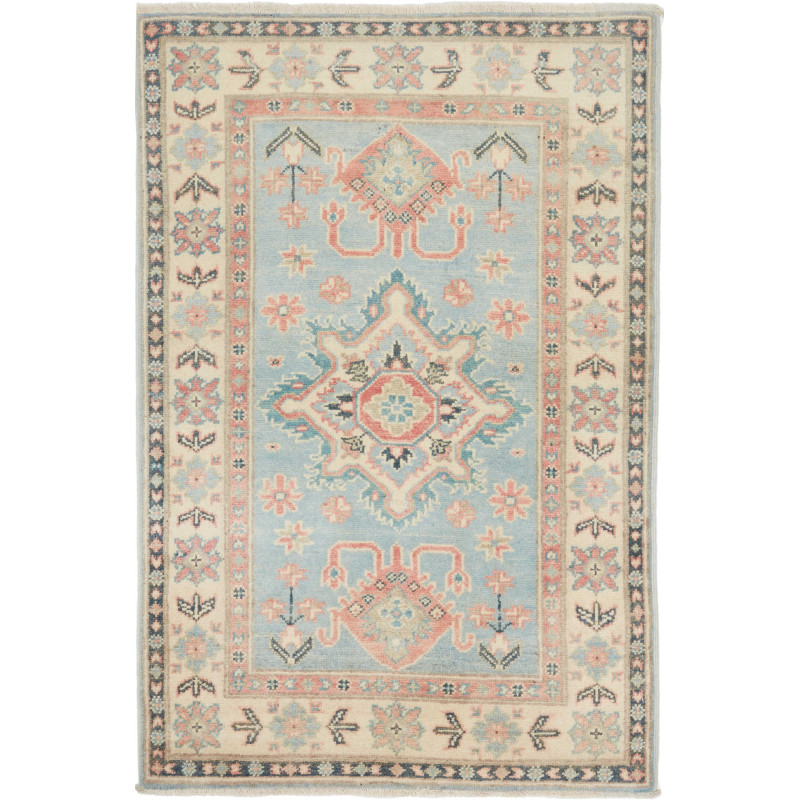 Tappeto Kazak Afghanistan 82x122 Azzurro Tenue