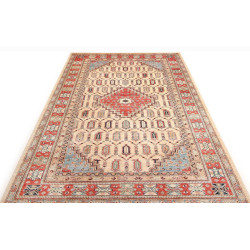 Rug Kazak Fine Pakistan 206x299 Cream Red Blue