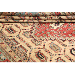 Rug Kazak Fine Pakistan 206x299 Cream Red Blue