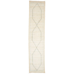 Tappeto Gabbeh Marrakech Pakistan 83x375 Bianco