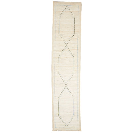 Tappeto Gabbeh Marrakech Pakistan 83x375 Bianco