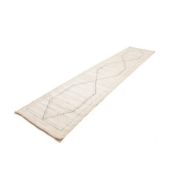 Tappeto Gabbeh Marrakech Pakistan 83x375 Bianco