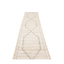 Tappeto Gabbeh Marrakech Pakistan 83x375 Bianco