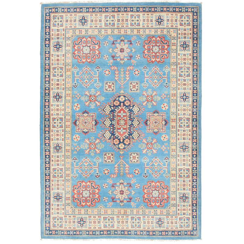 Tappeto Kazak Afghanistan 122x179 Azzurro Cielo