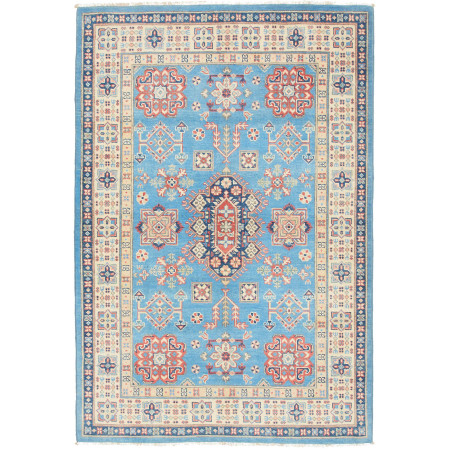 Tappeto Kazak Afghanistan 122x179 Azzurro Cielo