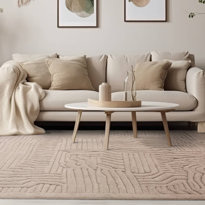 Rug Valley geometric light beige and taupe 120x1