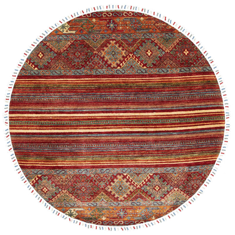 Tappeto Samarkand Pakistan 143x143 Rosso Bordea