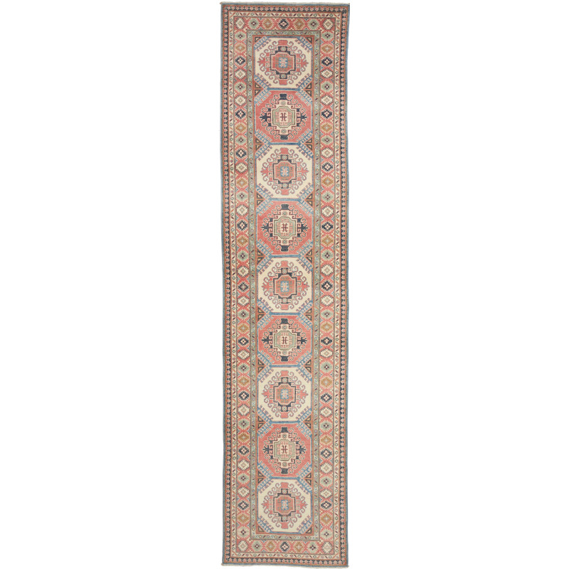 Tappeto Kazak Afghanistan 86x400 Crema Terracot