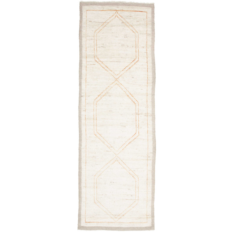 Tappeto Gabbeh Marrakech Pakistan 84x251 Bianco