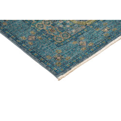 Tappeto Mamlouk Pakistan 79x208 Blu Petrolio Or