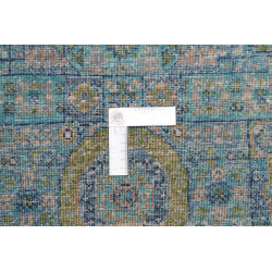 Tappeto Mamlouk Pakistan 79x208 Blu Petrolio Or