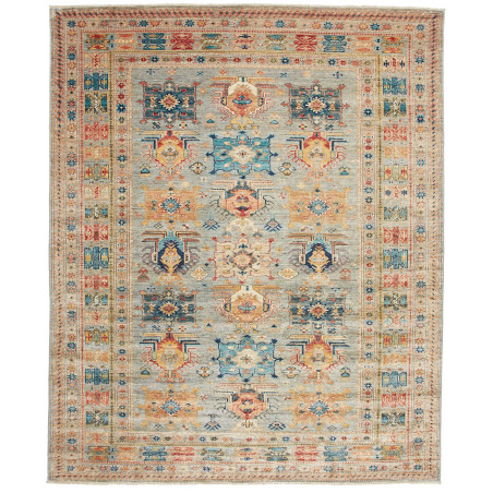 Tappeto Kazak Fine Pakistan 207x249 Blu Grigio