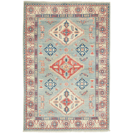 Tappeto Kazak Afghanistan 100x149 Blu Cielo Ros