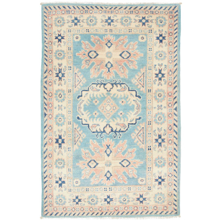 Tappeto Kazak Afghanistan 83x126 Azzurro Crema