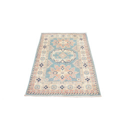 Tappeto Kazak Afghanistan 83x126 Azzurro Crema