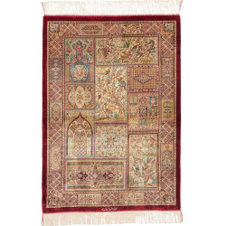 Tappeto Ghom Seta Persia 82x117 Rosso Bordeaux