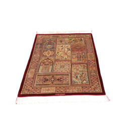 Tappeto Ghom Seta Persia 82x117 Rosso Bordeaux
