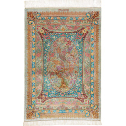 Tappeto Ghom Seta Persia 80x117 Verde Acqua Ver