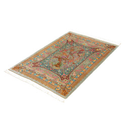 Tappeto Ghom Seta Persia 80x117 Verde Acqua Ver