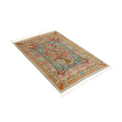 Tappeto Ghom Seta Persia 80x117 Verde Acqua Ver