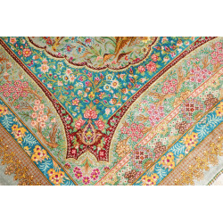Tappeto Ghom Seta Persia 80x117 Verde Acqua Ver