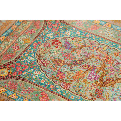 Tappeto Ghom Seta Persia 80x117 Verde Acqua Ver
