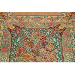 Tappeto Ghom Seta Persia 80x117 Verde Acqua Ver