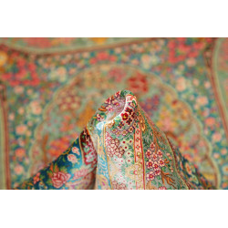 Tappeto Ghom Seta Persia 80x117 Verde Acqua Ver