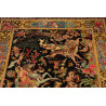 Tappeto Ghom Seta Persia 100x148 Nero Oro Rosso