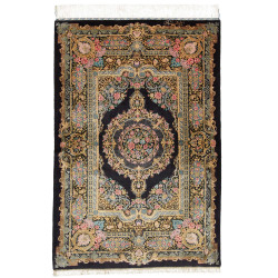 Tappeto Ghom Seta Persia 100x150 Nero Oro Rosa