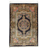 Tappeto Ghom Seta Persia 100x150 Nero Oro Rosa