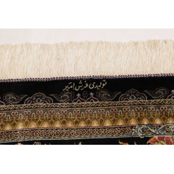 Tappeto Ghom Seta Persia 60x92 Nero Oro Beige R