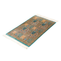 Tappeto Ghom Seta Persia 56x90 Turchese Beige O