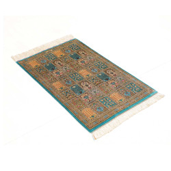 Tappeto Ghom Seta Persia 56x90 Turchese Beige O