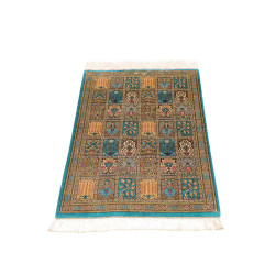 Tappeto Ghom Seta Persia 56x90 Turchese Beige O